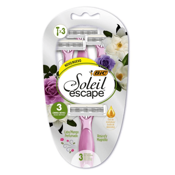 Bic Maquina Afeitadora Descartable Soleil Escape Rosa 3 Unidades