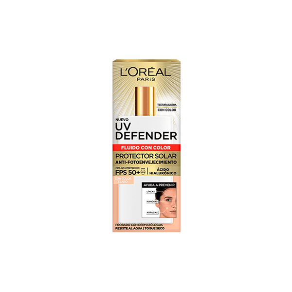 Loreal Paris Protector Solar L'oreal Uv Defender Fps 50 fluido Tono Claro x 40 gr alt
