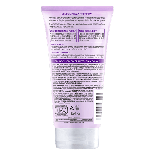 Loreal Paris Gel de Limpieza Anti Brillo 150 ml alt