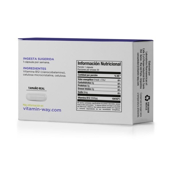 Vitamin Way Suplemento Dietario Vitamina B12 (20 Cápsulas) alt