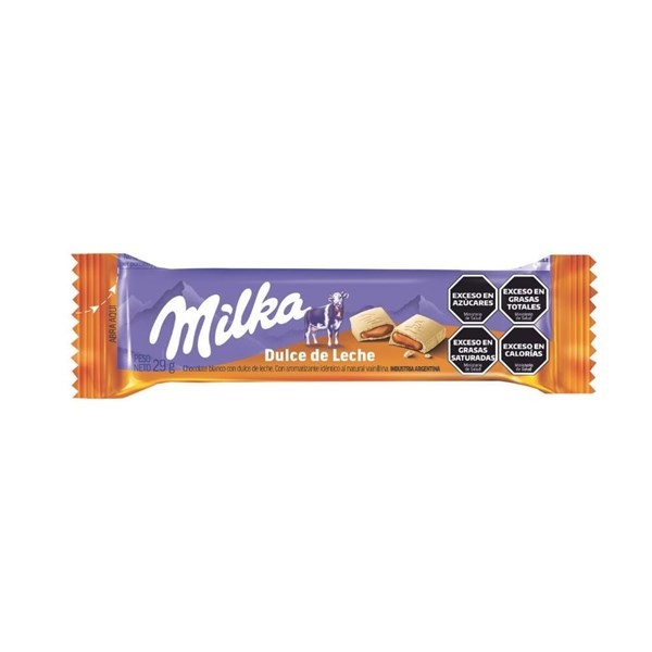 Chocolate Blanco Con Dulce de Leche Milka 29 gr #1