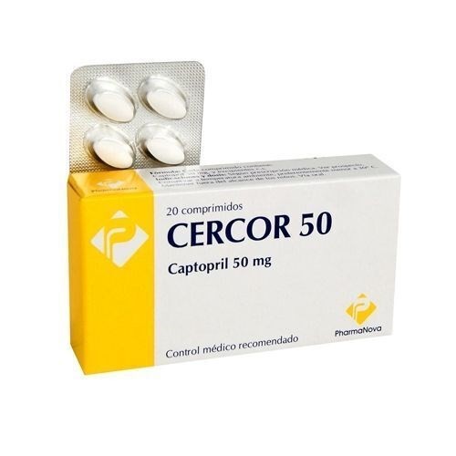 Cercor 50 mg | 20 comprimidos | Captopril