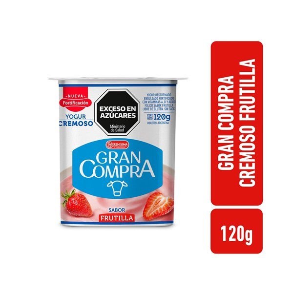 Yogur Batido Descremado Gran Compra de Frutilla 120 g. #1