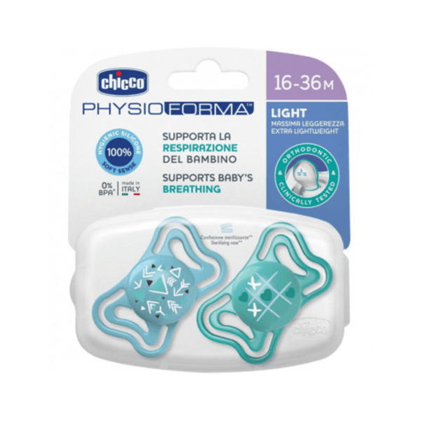 Chicco Chupete Physio Light 16 +m Deco Nene x 2 Color Celeste alt