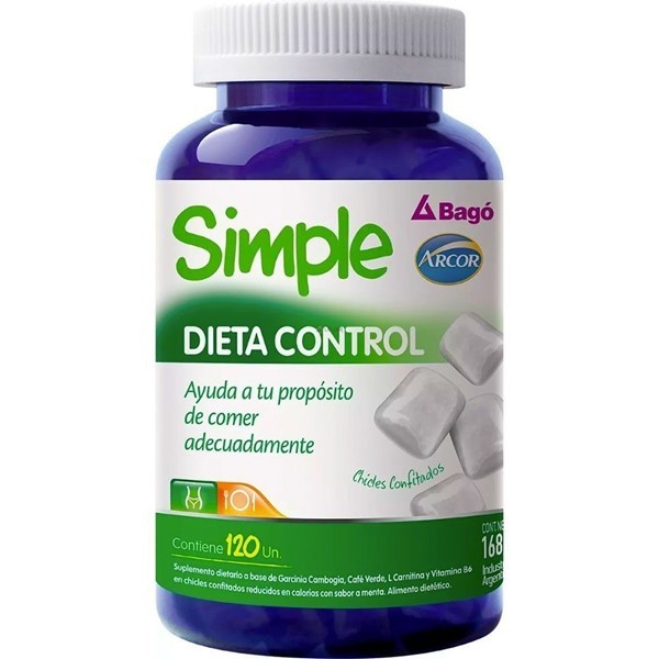 Simple Suplemento Dietario Dieta Control Chicles (Pote 120 Gr) alt