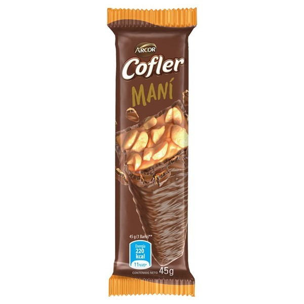 Barra de Chocolate Cofler Maní x 45 g #1