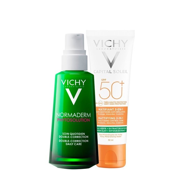 Combo Vichy Normaderm Phytosolution + Protector Solar Matificante 3 en 1