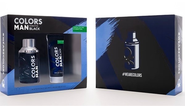 Benetton Fragancia Masculina Pack Color Black Edt 100ml Gel 75 Ml | Estuche #1