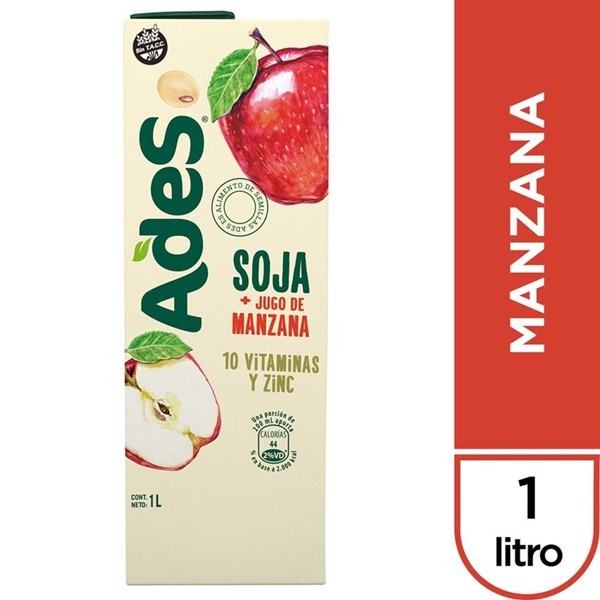 Jugo Ades Soja Manzana 1 Lt #1 Jugo Ades Soja Manzana 1 Lt #1