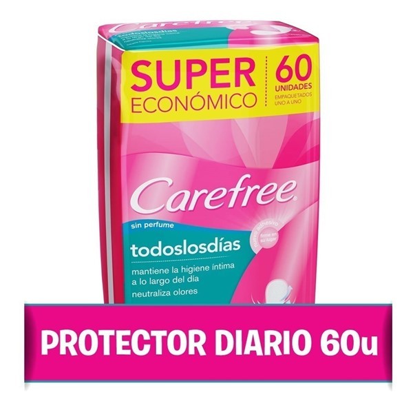 Carefree Protectores Diarios Sin Perfume x 60 un