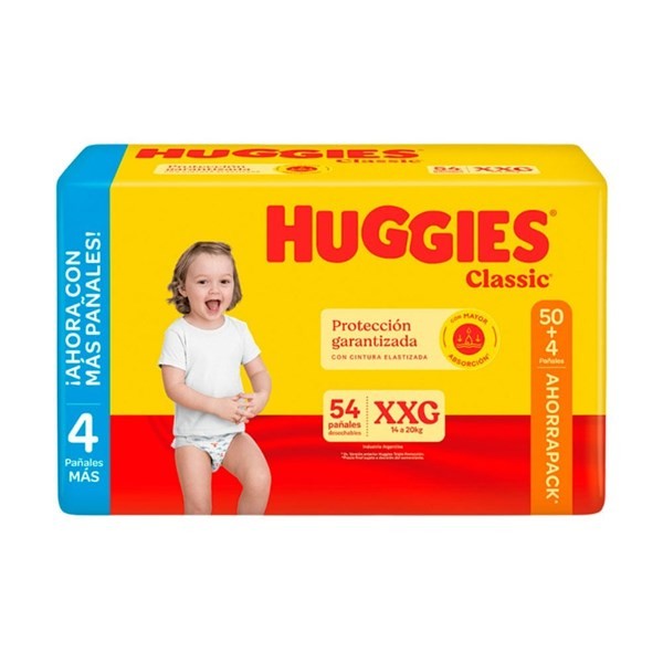 Huggies Pañal Classic Ahorro Talle Xxg (54 Unidades)