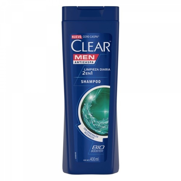 Shampoo 2 en 1 Anticaspa Clear Limpieza Diaria 400 ml