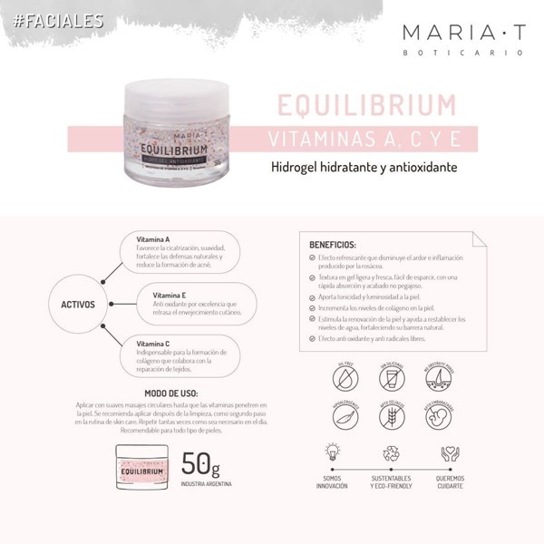 Equilibrium Hidrogel Antioxidante Con Vitamina A.C.Y E 50 gr alt
