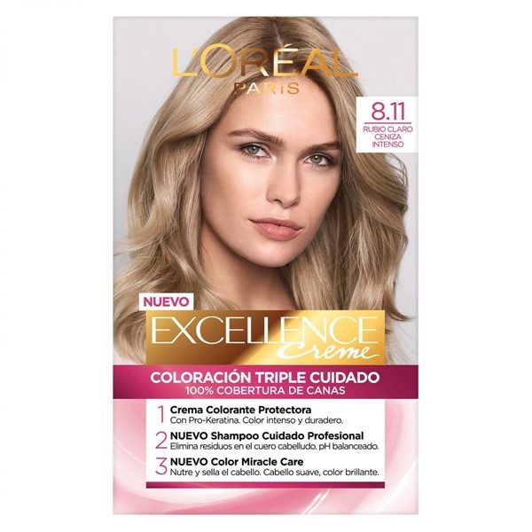 Excellence Kit Coloracion 8.11 Rubio Claro Ceniza