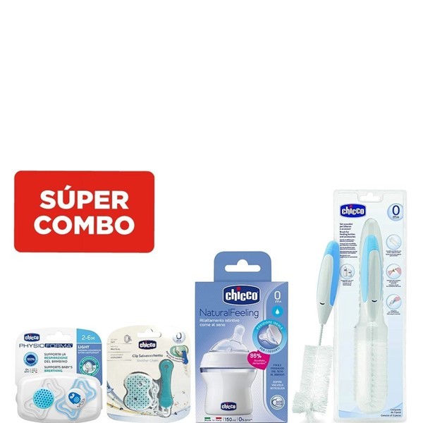 Combo Chicco Mamadera Y Chupete Nene