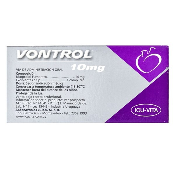 Vontrol 10 Mg | 30 Comprimidos | Bisoprolol #1