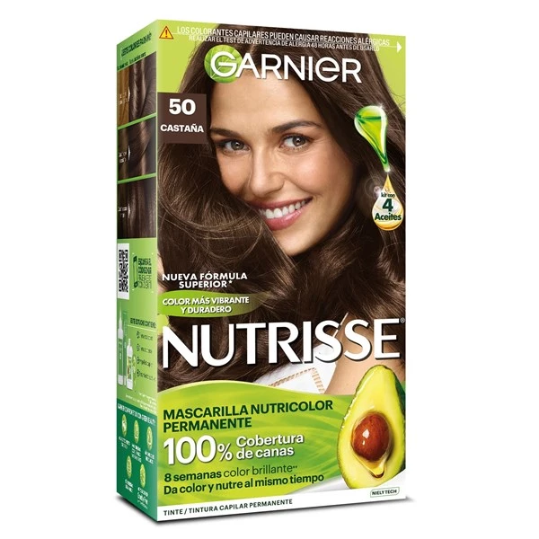 Garnier Kit Coloración Permanente Nutrisse Clásicos x 45 g 50 Castana