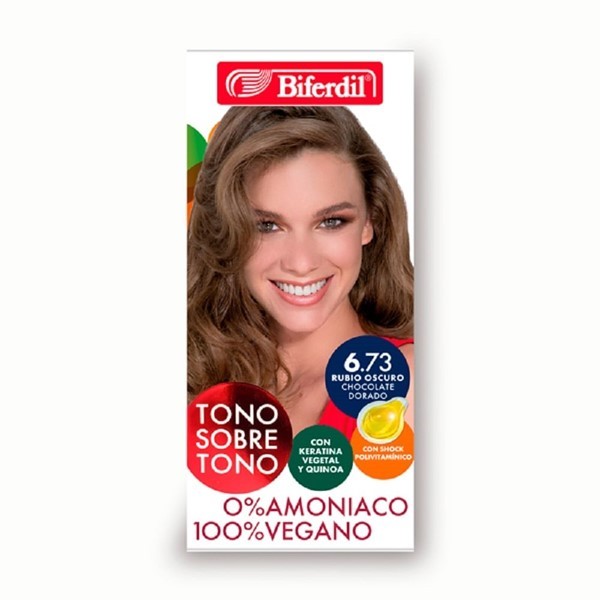 Biferdil Biocolor 0% Amoniaco 6.73 Rubio Oscuro Chocolate Dorado #1