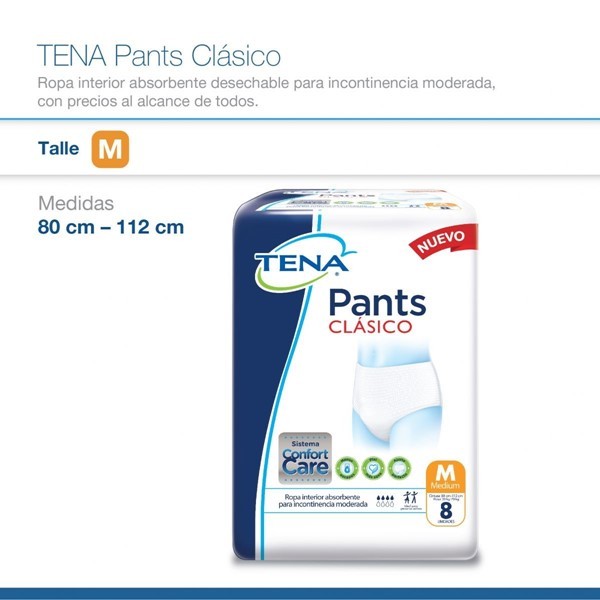 Pañales Tena Pants Clasicos M x 8 unid alt