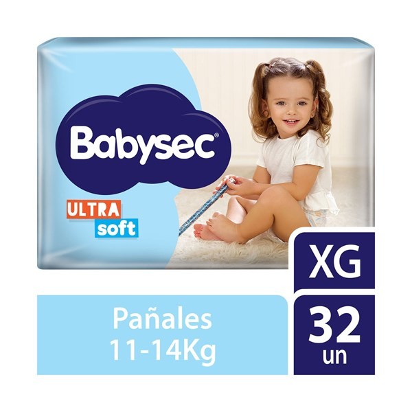 Pañales Babysec Talle Xg Ultrasoft 32 Uni #1
