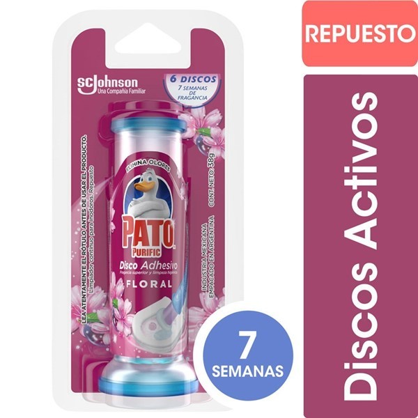 Discos Adhesivos Para Inodoro Pato Floral Repuesto 38gr #1