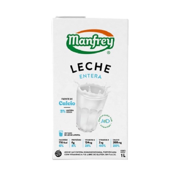 Leche Entera Larga Vida Manfrey 1 l. #1