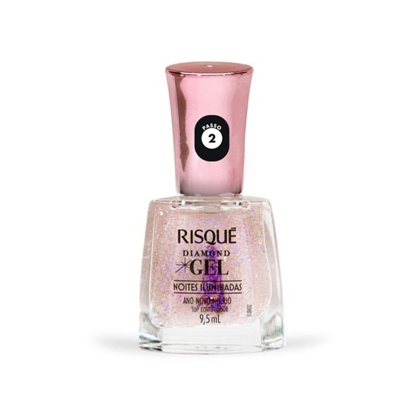 Risque Esmalte de Uñas Top Coat en Gel Diamond Noches Iluminadas Año Nuevo en Río #1