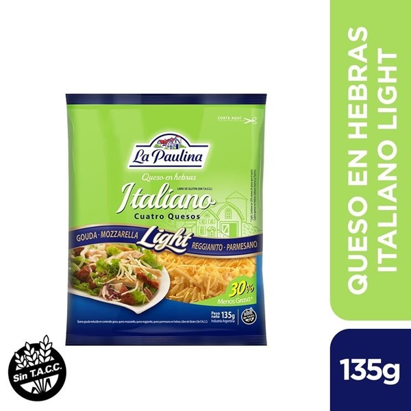 Queso Rallado La Paulina Hebras Italianolight 135 Gr #1