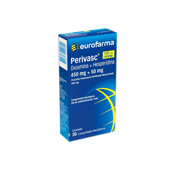 Perivasc 500 Mg | 30 Comprimidos | diosmina + hesperidina #1
