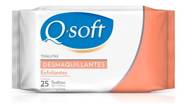 Q Soft Toallas Desmaquillante Exfoliante (25 Unidades)