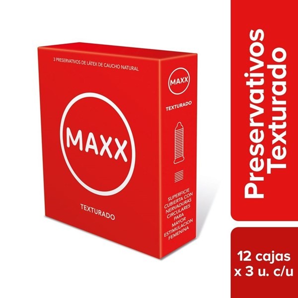 Maxx Preservativos Texturados (12 Cajas de 3 Unidades C/U) #1