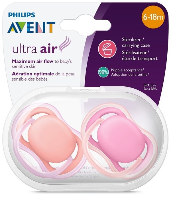 Chupete Avent Ultra Air Liso Nena 6 A 18 Meses X 2 Un Sfc 245_22 #1