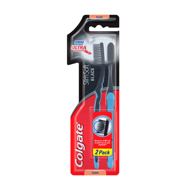 Colgate Cepillo Dental Slim Soft Black 2 Unidades Promo Precio Especial