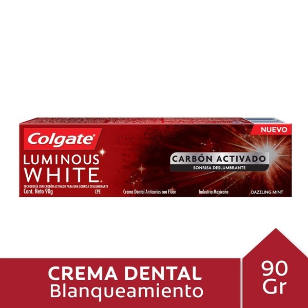 COLGATE PASTA DENTAL LUMINOUS WHITE CARBÓN ACTIVADO DE 90GR alt