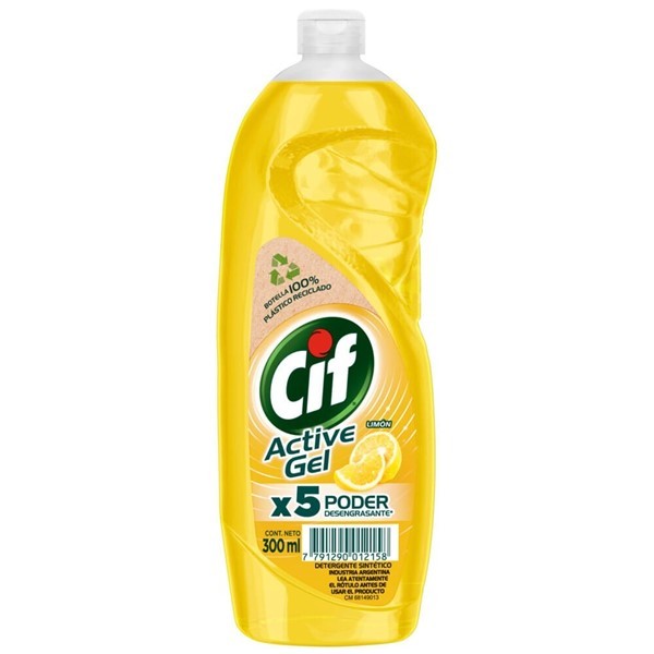 Detergente Concentrado Cif Active Gel Limón X 300 Ml
