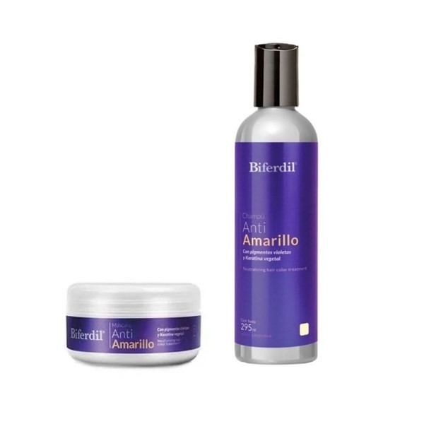 Combo Biferdil Anti Amarillo Shampoo+ Máscara #1