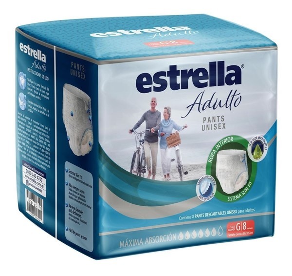 Estrella Pañales Pants Ropa Interior Talle Grande (8 Unidades)