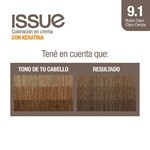 Issue Kit Tintura en Crema Keratin Color 9.1 Rubio Muy Claro Ceniza Intenso #8