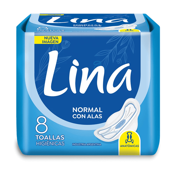 Lina Toalla Normal Con Alas - 8  Unidades