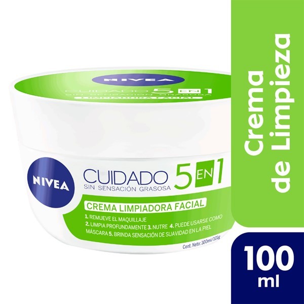 CREMA FACIAL NIVEA 5 EN 1 CUIDADO LIMPIADORA X100ML #1