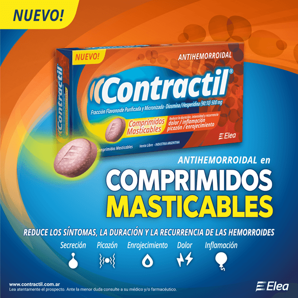 Contractil | 20 comprimidos Masticables |Fracción Flavonoide Purificada y Micronizada + Diosmina + Hesperidina alt