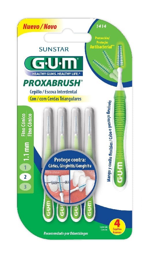 Cepillo Interdental Gum Proxabrush Fino Cónico x 4 un #1