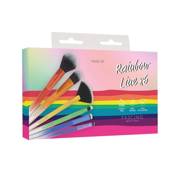 Fascino Make Up Brochas Set x 6 Rainbow Line alt