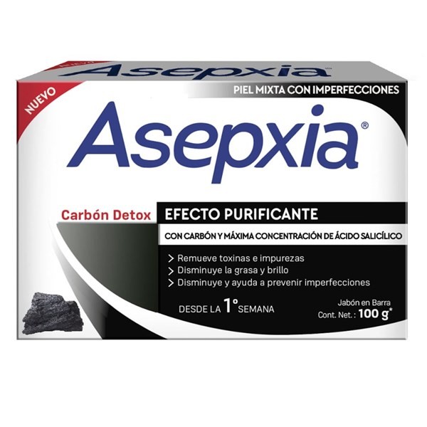 Asepxia Jabón Carbón Detox 100 gr
