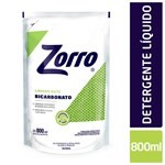 Detergente Liquido Zorro Bicarbonato Dp 800 ml #1