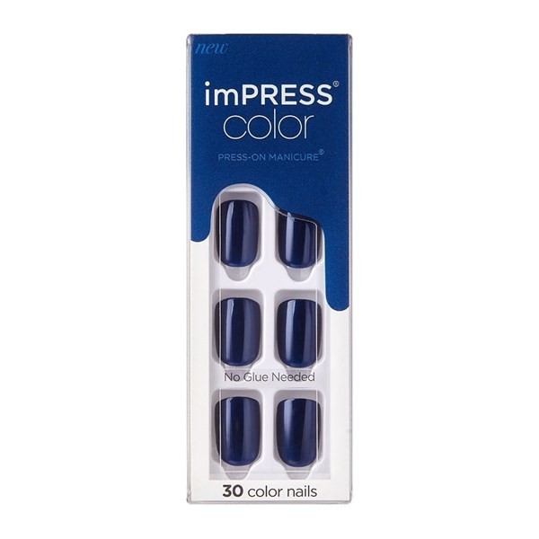 Impress Uñas Press-On Color Never Too Navy