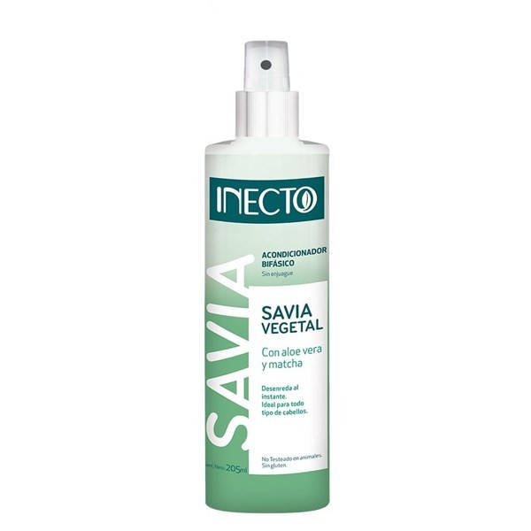 Inecto Spray Acondicionador Bifásico Desenredante Savia Vegetal 205 ml