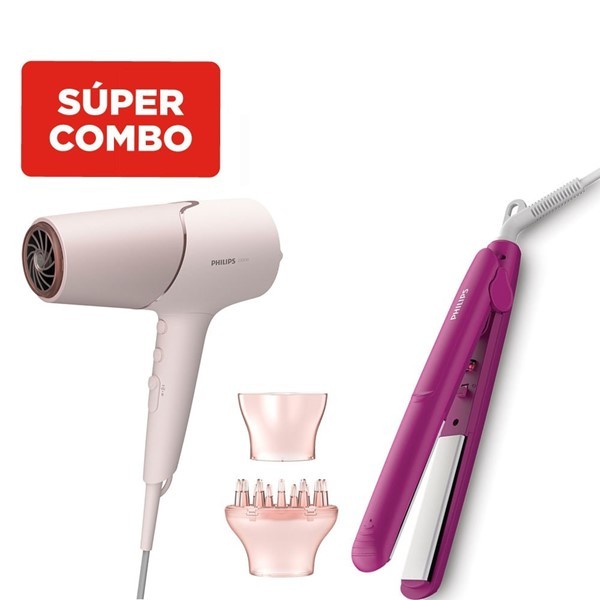 Kit Philips Planchita + Secador #1