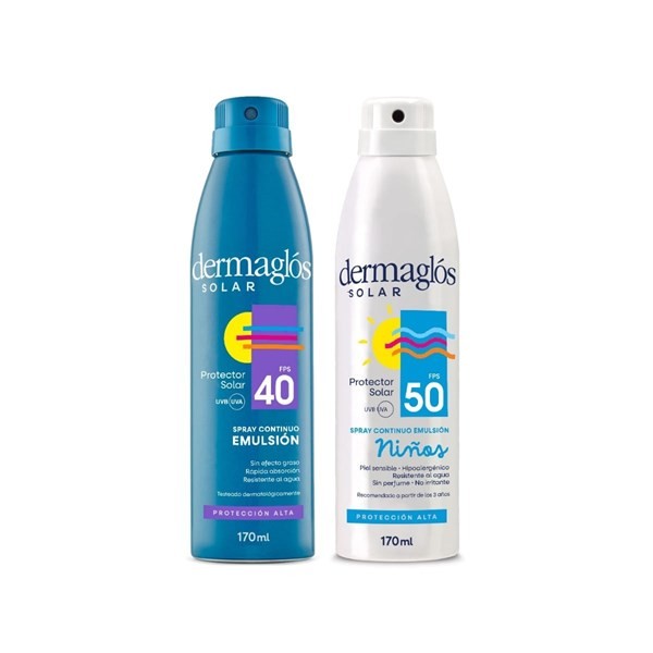 Dermaglos Kit Solar Spray Continuo Fps 40 + Fps 50 tamaño 2 Unid #1