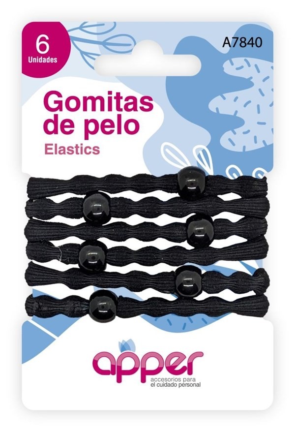 Apper Gomitas de Pelo Negras Reforzada (6 Unidades) #1